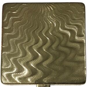 Stratton England Mirrored Compact Gold Tone Wave Abstract Textured Case Vintage